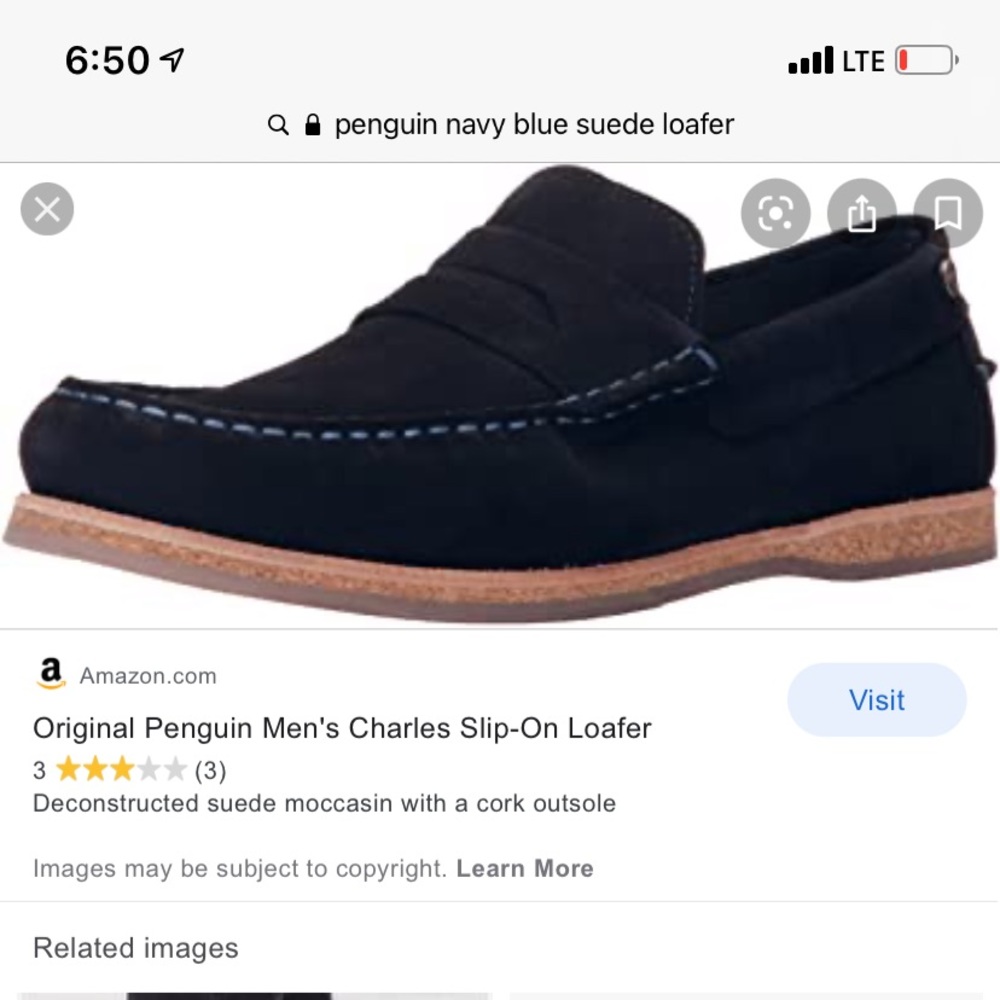 NWOT men’s Blue Suede loafers by Original Penguin
